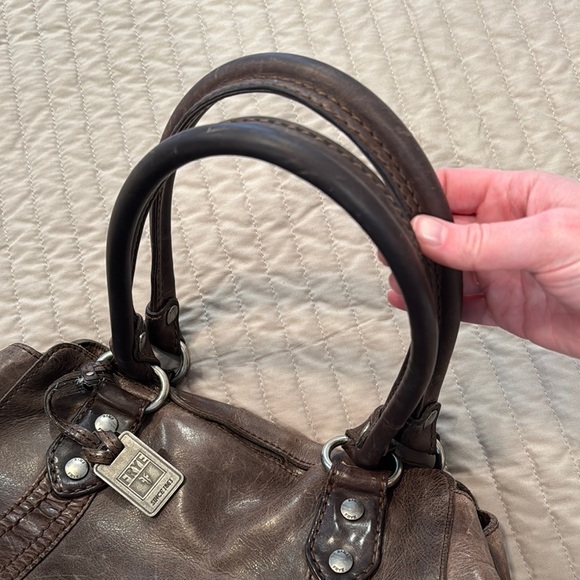 Frye Brown Leather Shoulder Bag with Structured Design - Picture 7 of 15
